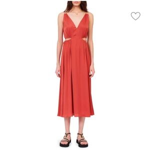 MAJE Rune Side Cutout Dress - Rust- Size 34 / Small